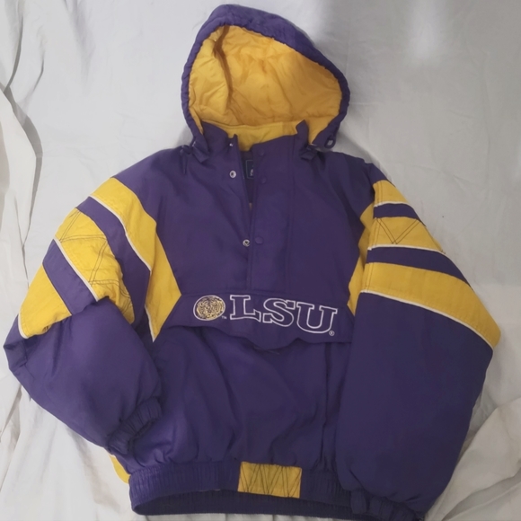 STARTER Jackets & Coats Lsu Starter Jacket With Removable Hood It